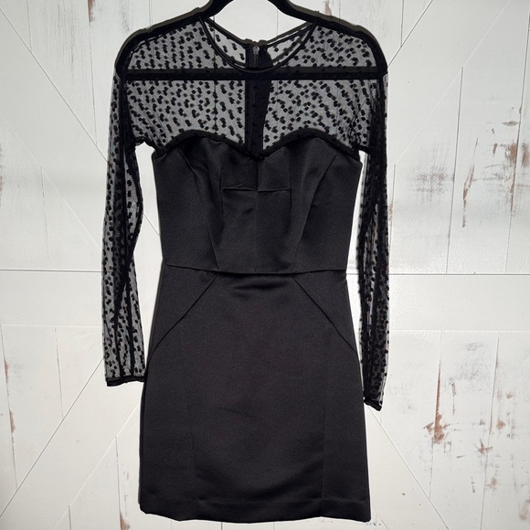 Milly of New York Black Satin Polka Dot Dress - Picture 15 of 16